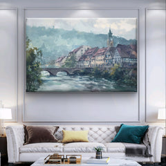 Misty Gothic Riverside captures coastal village in enchanting details | Wall Art