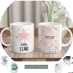 Stern am rosa Himmel | Keramik, Porzellan, Emaille, Magische Tasse