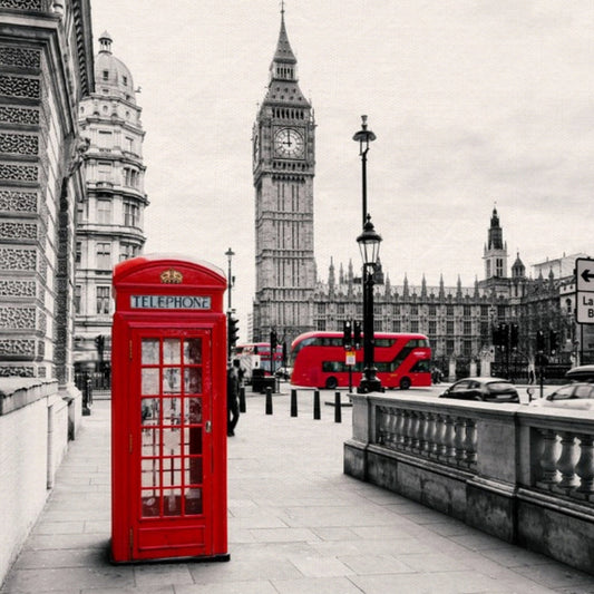 Iconic London: Red telephone box in the city | Mural