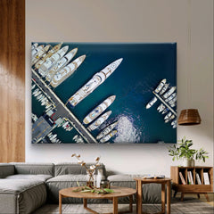 Monaco: Paradise of the Giants - Megayachts in Port Hercule | Mural