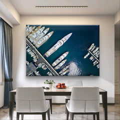 Monaco: Paradise of the Giants - Megayachts in Port Hercule | Mural