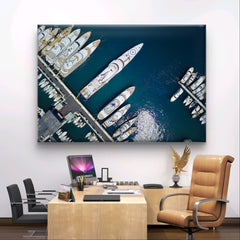 Monaco: Paradise of the Giants - Megayachts in Port Hercule | Mural