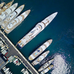 Monaco: Paradise of the Giants - Megayachts in Port Hercule | Mural