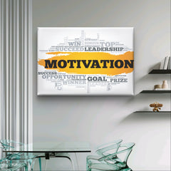Hintergrund des Unternehmenskonzepts. Motivationswortwolke | Wandbild