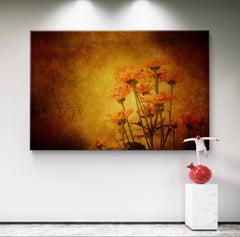 Grunge Schöne Blumen | Wandbild